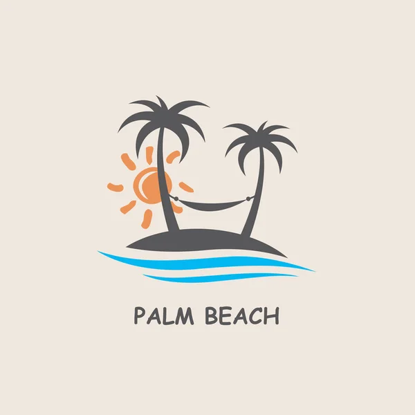 Label with palm tree — Stock Vector