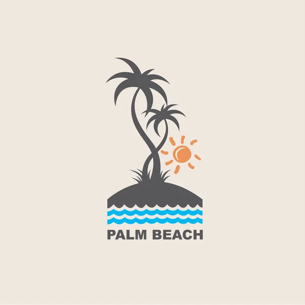 Etiqueta con palmera — Vector de stock