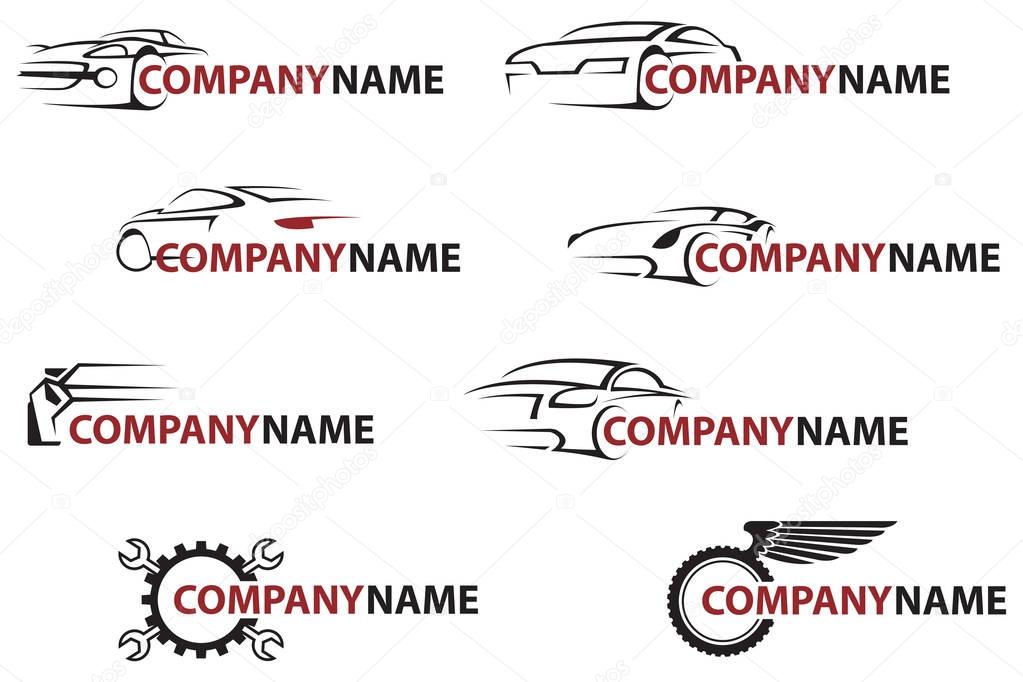 Collection of eight car icons