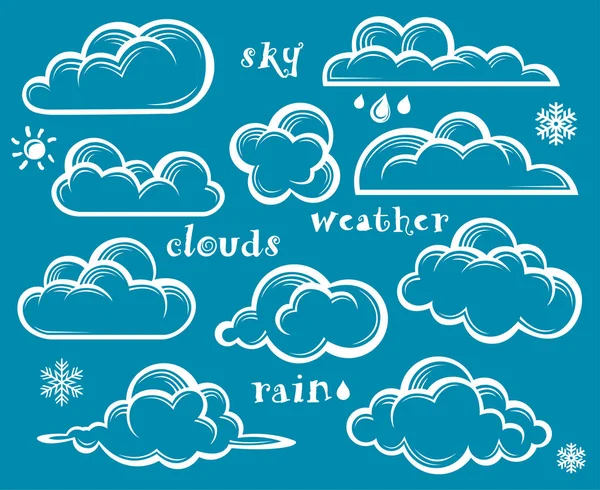 Conjunto de nubes — Vector de stock