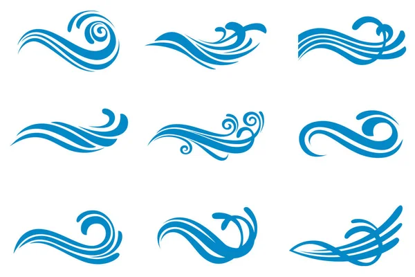 Conjunto de iconos de agua abstracta — Vector de stock