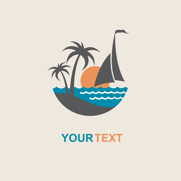 Voilier et icône de yacht — Image vectorielle