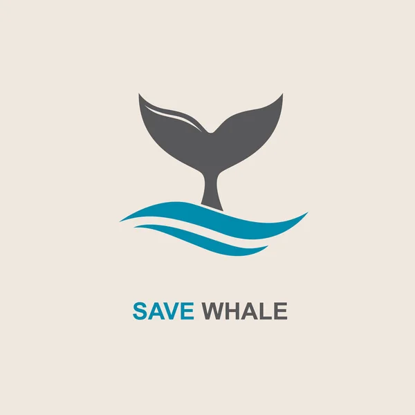 Abstract whale icon — Stock Vector