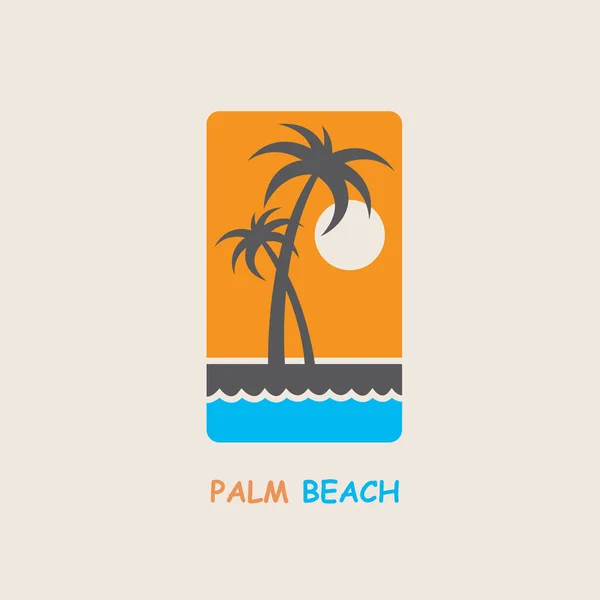 Palmiye ağacı etiketle — Stok Vektör