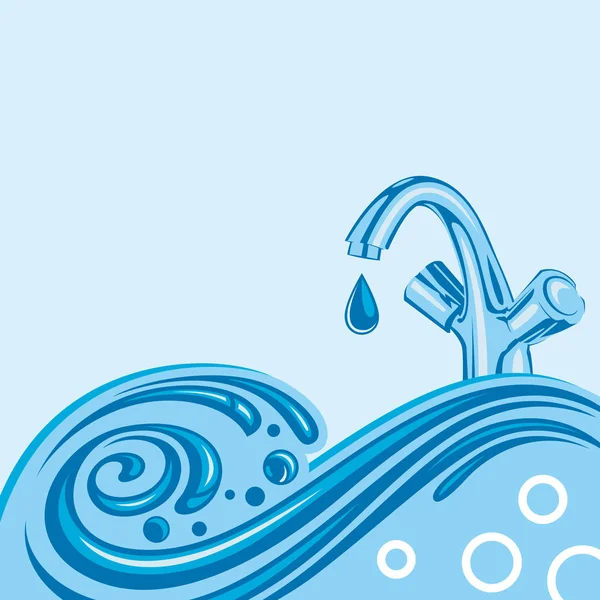 Fond du robinet d'eau — Image vectorielle