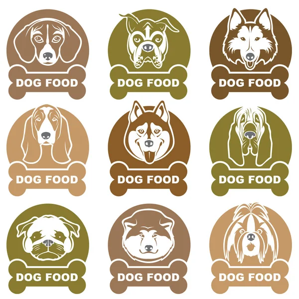 Dog food labels set — Stock Vector