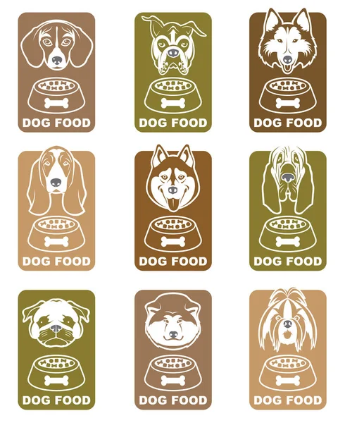 Dog food labels set — Stock Vector