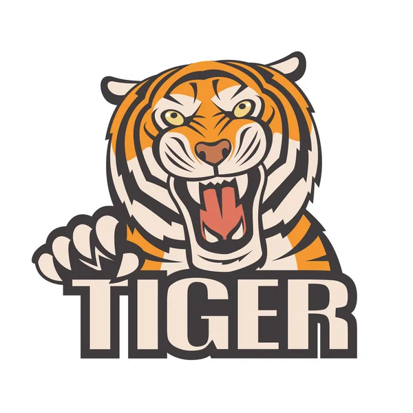 Angry tiger image — Stock Vector