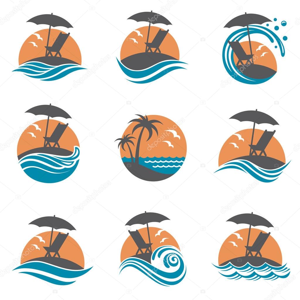 emblems set of summer vacation