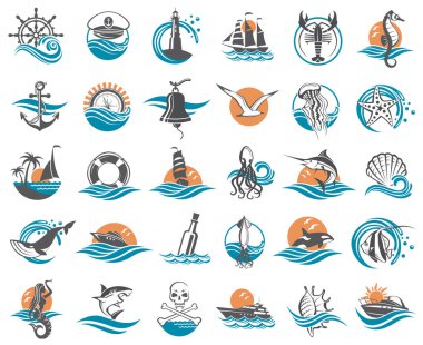 Deniz öğeleri koleksiyonu 