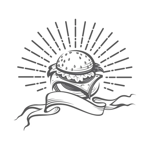 Imagen con hamburguesa — Vector de stock