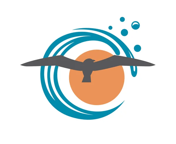 Ocean Logotypdesign — Stock vektor