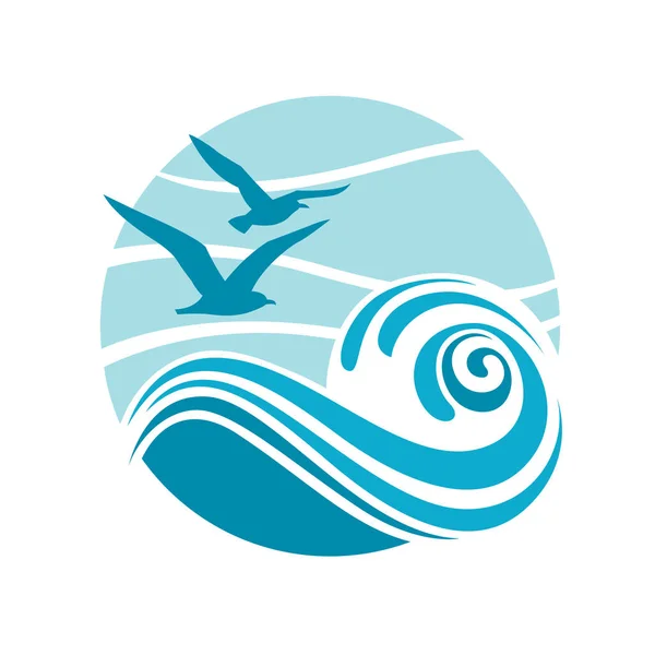 Diseño del logotipo del océano — Vector de stock