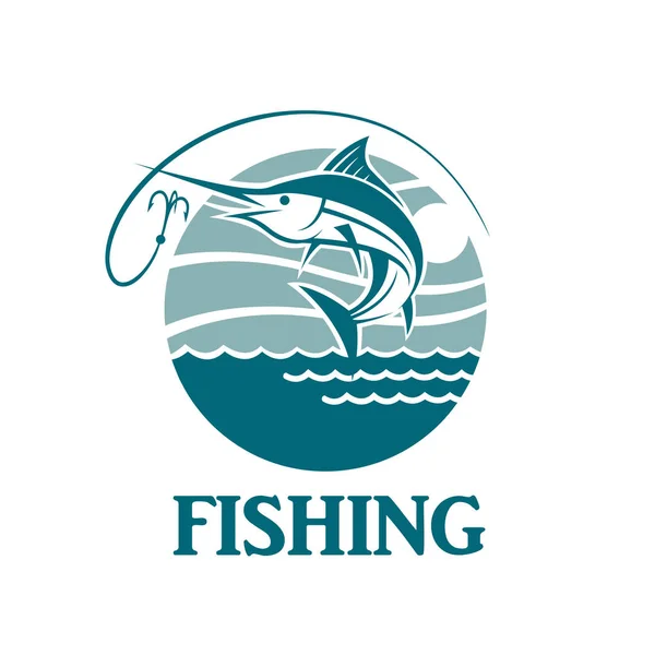 Emblème de la pêche à l'espadon — Image vectorielle