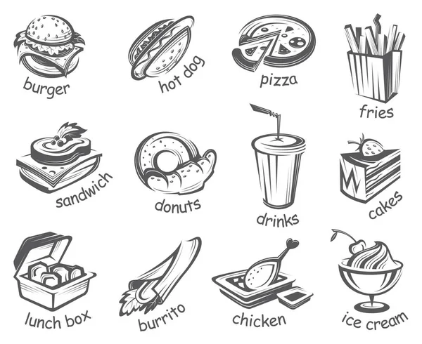 Set de comida rápida — Archivo Imágenes Vectoriales