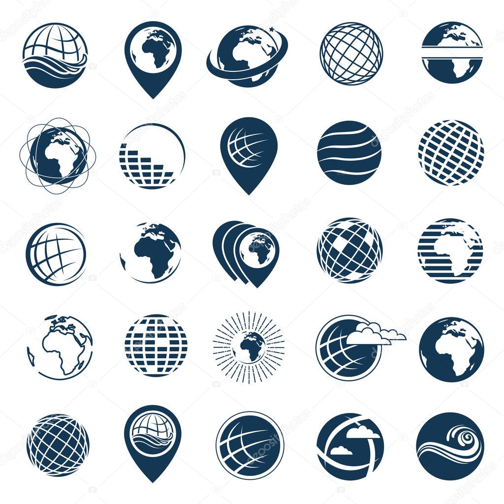 earth logo set