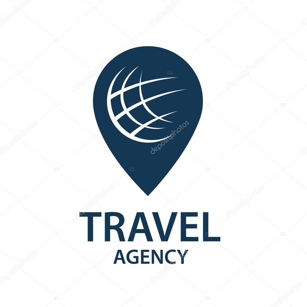 Earth planet globe logo for travel agency
