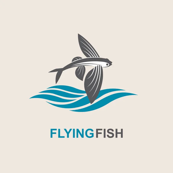 Uçan balık simgesi — Stok Vektör