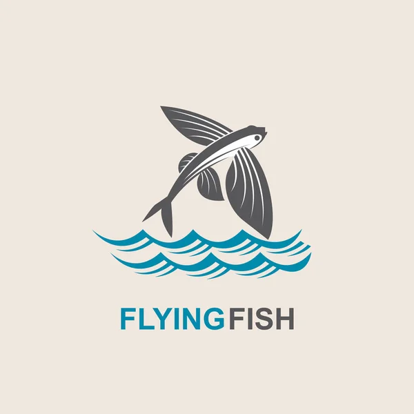 Uçan balık simgesi — Stok Vektör