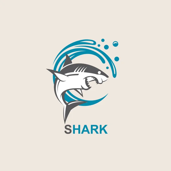 Angry shark icon — Stock Vector