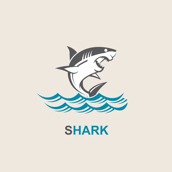 Angry shark icon — Stock Vector