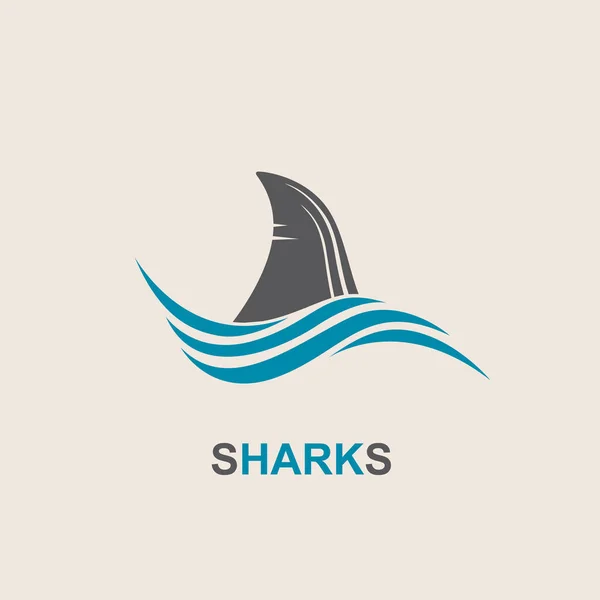 Icono de aleta de tiburón — Vector de stock