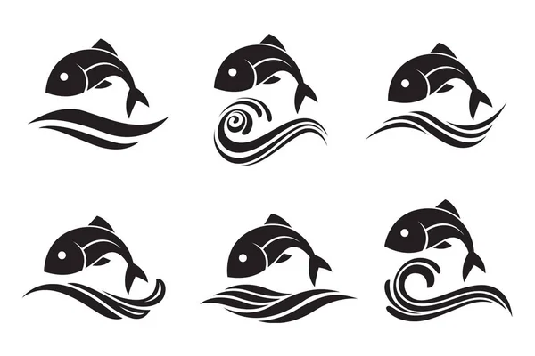 Fish icon set — Stock Vector