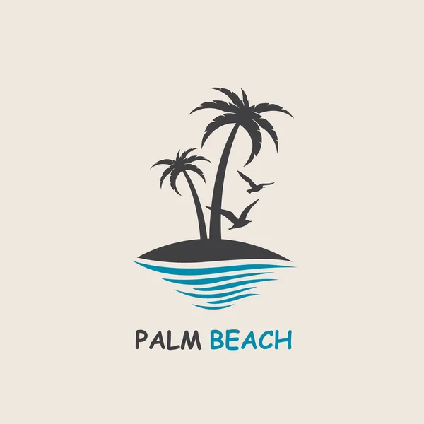 Palm beach icon — Stock Vector