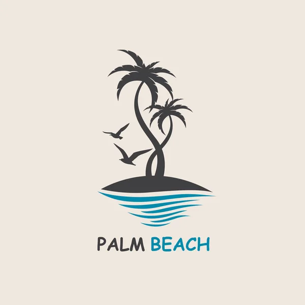 Palmenstrand-Ikone — Stockvektor