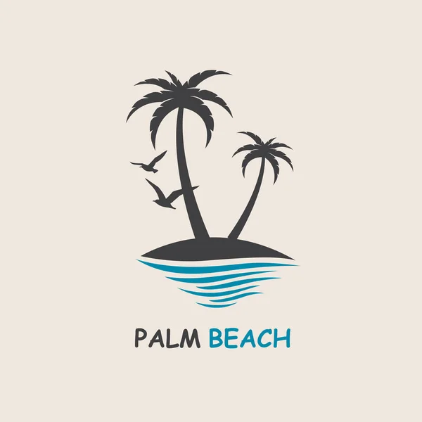 Palm beach icon — Stock Vector