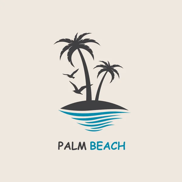 Palm beach icon — Stock Vector