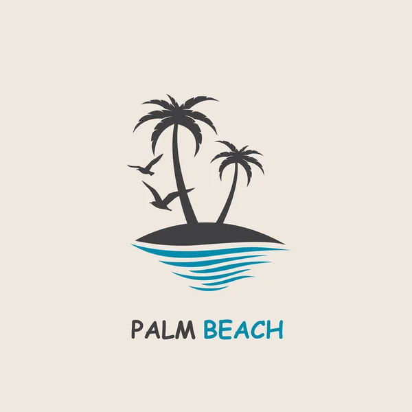 Palm beach-ikonen — Stock vektor