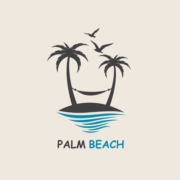 Palm beach icon — Stock Vector