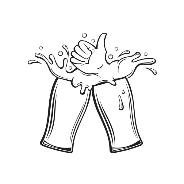 形象的两大杯啤酒 — 图库矢量图片