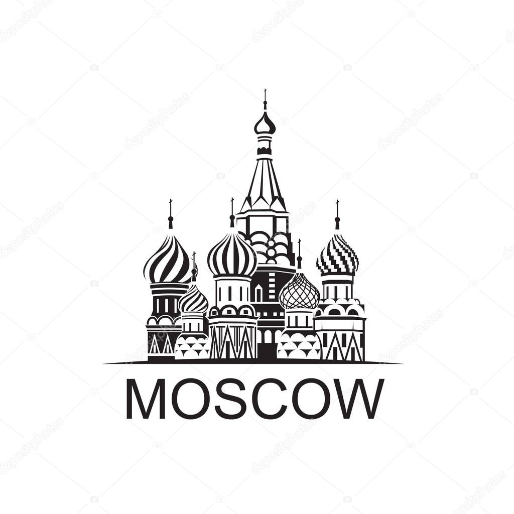 Illustration of Moscow Saint Basil Cathedral in Red square