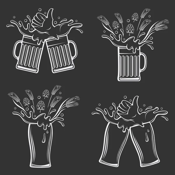 Изображение пивных стаканов — стоковый вектор