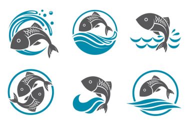 fish icon set clipart