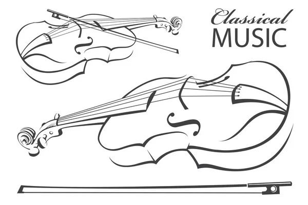 Imagen del violín — Vector de stock