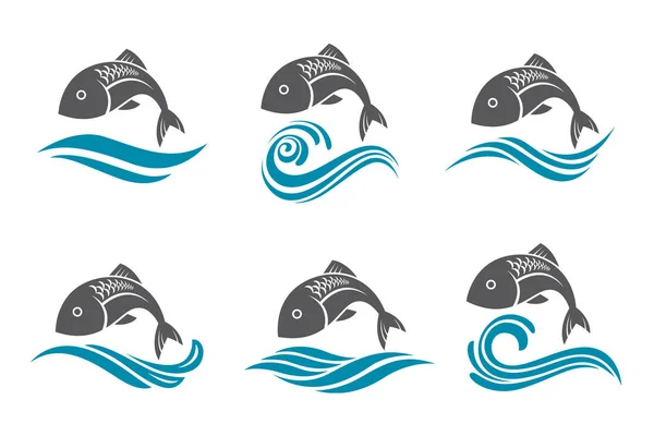 Balık Icon set — Stok Vektör