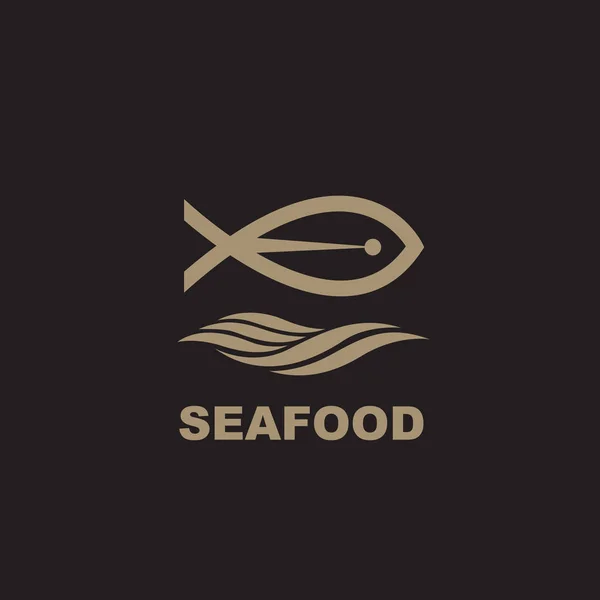 Seafood icon with fish — Stock Vector