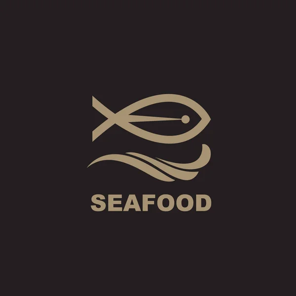 Seafood icon with fish — Stock Vector