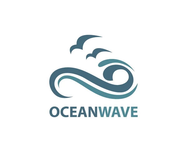 Logotipo da onda oceânica — Vetor de Stock
