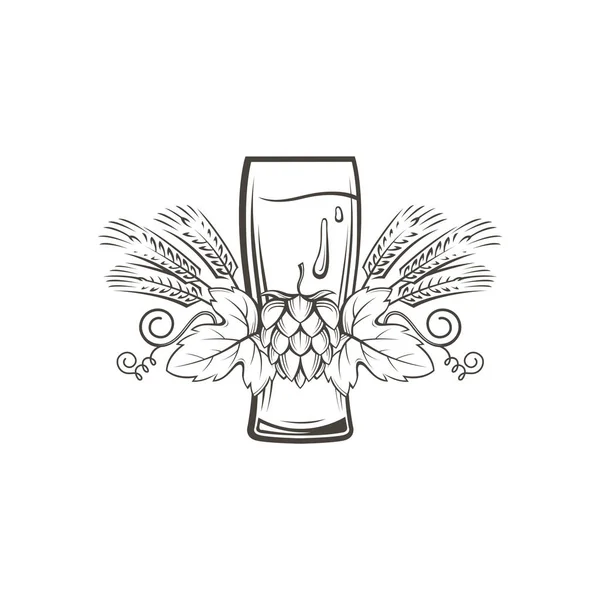 Imagen de vaso de cerveza — Vector de stock