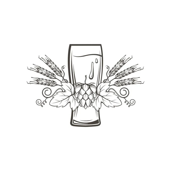 Imagen de vaso de cerveza — Vector de stock