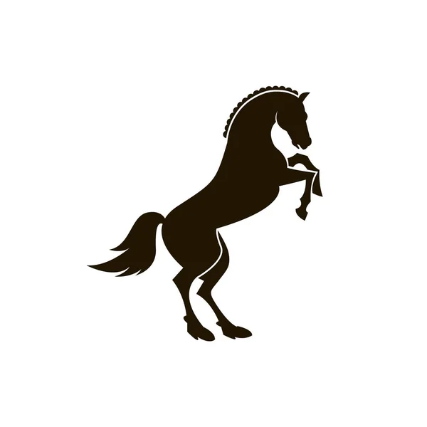 Monochromatyczne Ikony Sylwetka Konia Białym Tle — Wektor stockowy