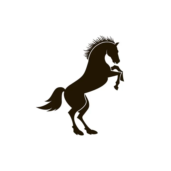 Zwart Wit Pictogram Van Paard Silhouet Witte Achtergrond — Stockvector