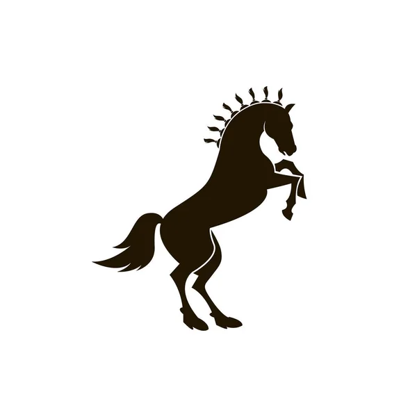 Monochrome Icon Horse Silhouette White Background — Stock Vector