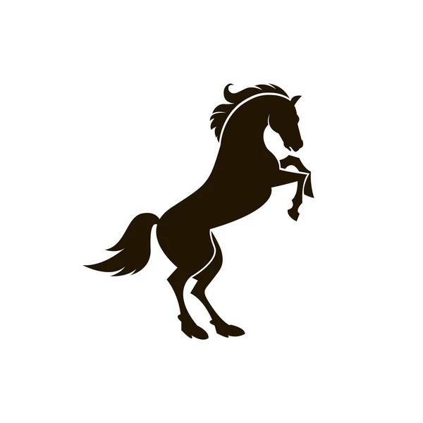 Monochromatické Ikony Silueta Koně Bílém Pozadí — Stockový vektor