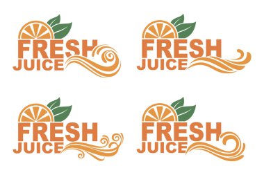 renkli turuncu taze meyve suyu Amblemler topluluğu