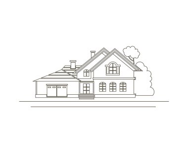 özel ev tek renkli kroki tasarımı